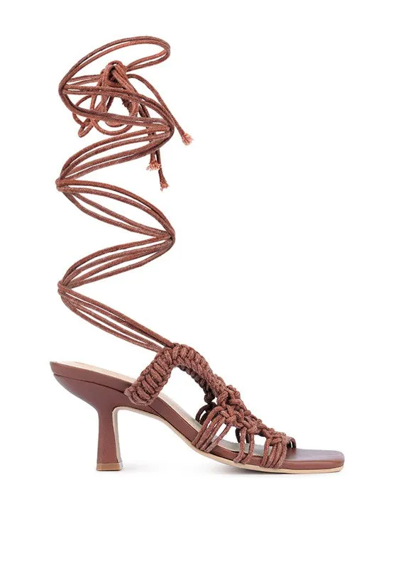 BEROE Braided Handcrafted Lace Up Sandals