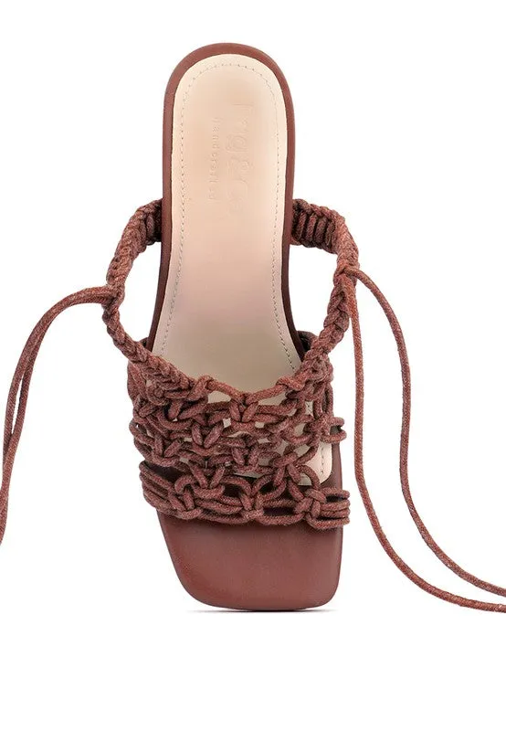 BEROE Braided Handcrafted Lace Up Sandals