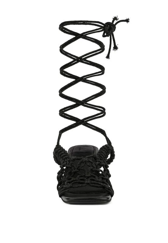 BEROE Braided Handcrafted Lace Up Sandals