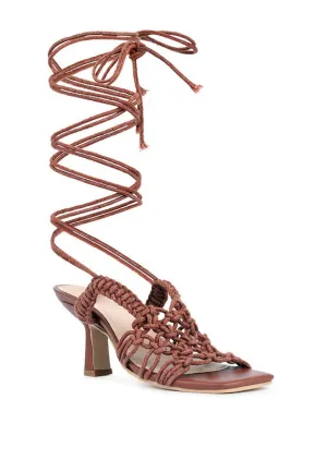 BEROE Braided Handcrafted Lace Up Sandals