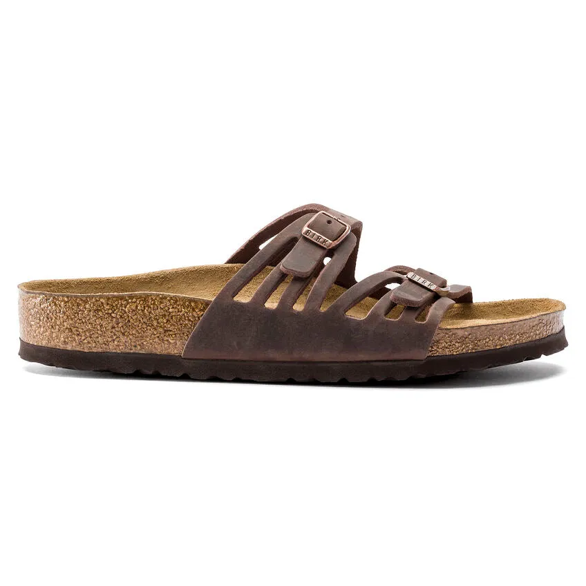 BIRKENSTOCK GRANADA SOFT FOOTBED SANDAL - HABANA OILED LEATHER