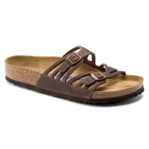 BIRKENSTOCK GRANADA SOFT FOOTBED SANDAL - HABANA OILED LEATHER