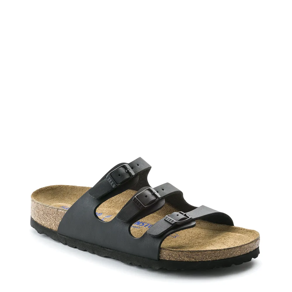 Birkenstock Women's Florida Soft Footbed Birko-Flor Sandal in Black