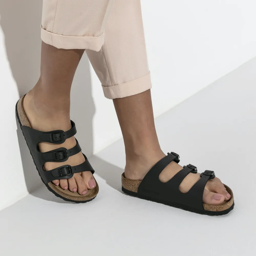 Birkenstock Women's Florida Soft Footbed Birko-Flor Sandal in Black