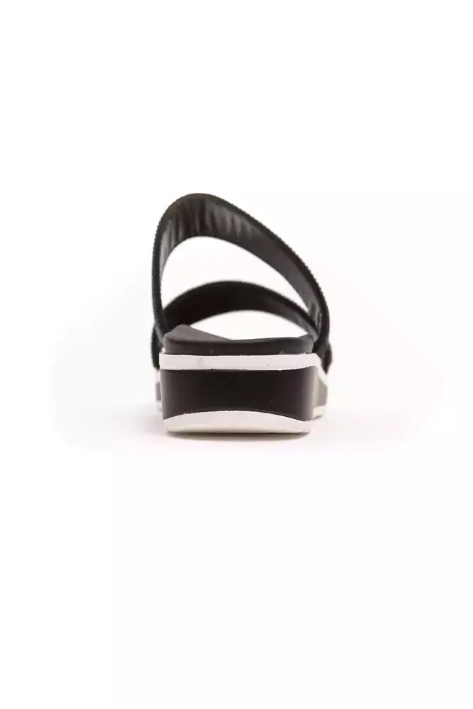 Black Textile Women Sandal