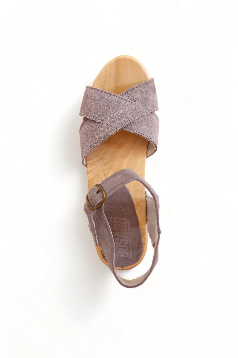 BOSABO LEATHER TAUPE SUEDE FOUR STRAP SANDAL