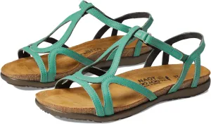 Dorith Naot Flat Sandals in Soft Jade Leather