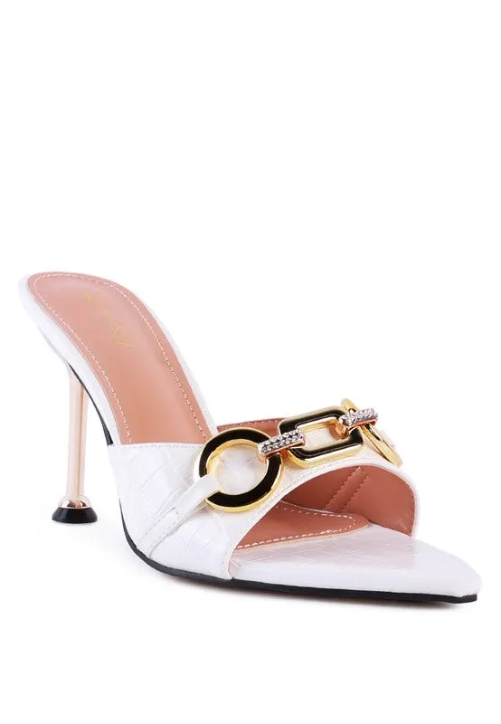 DRIPPIN HOT Buckle High Heel Slide Sandals