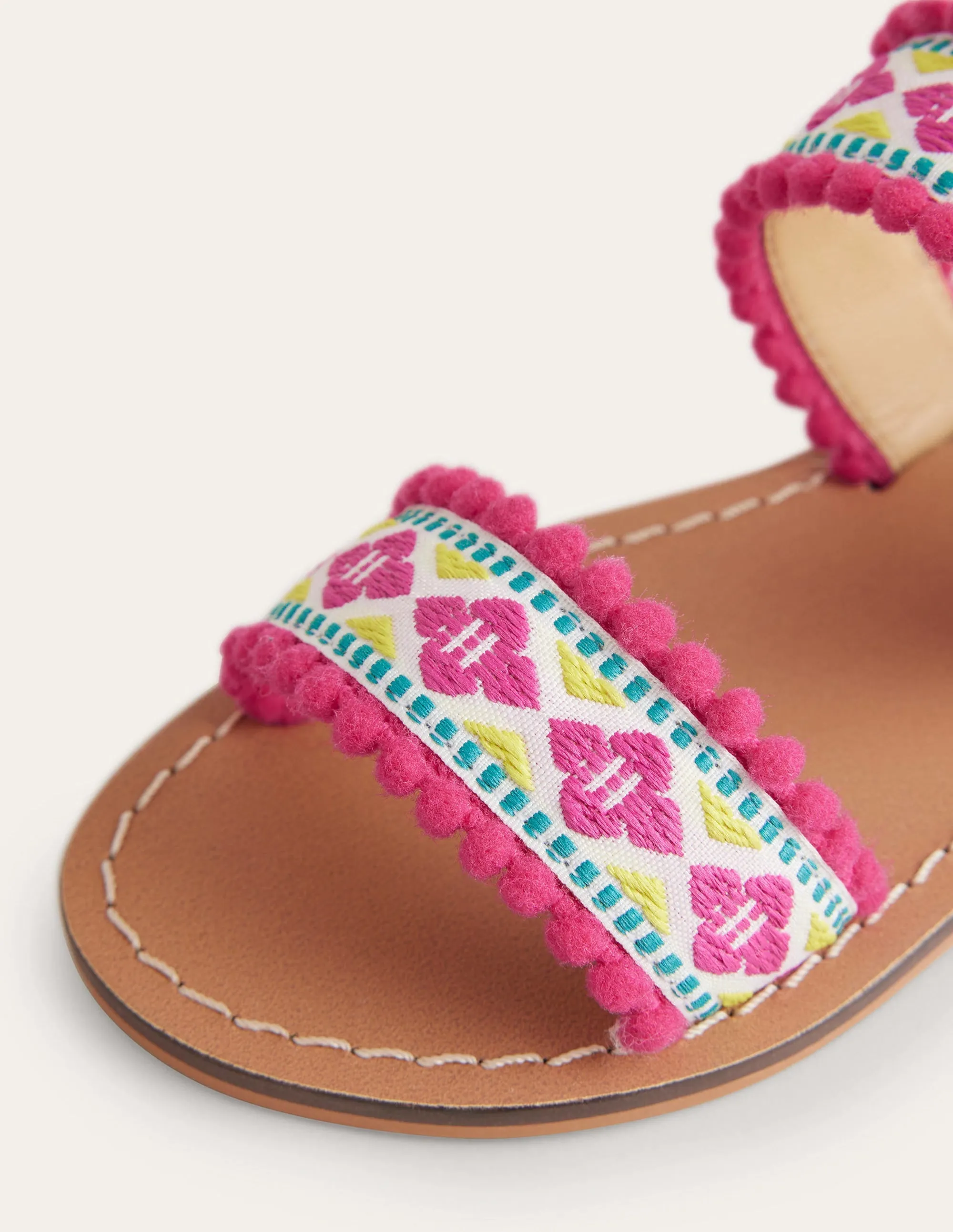 Embroidered Sandals-Multi