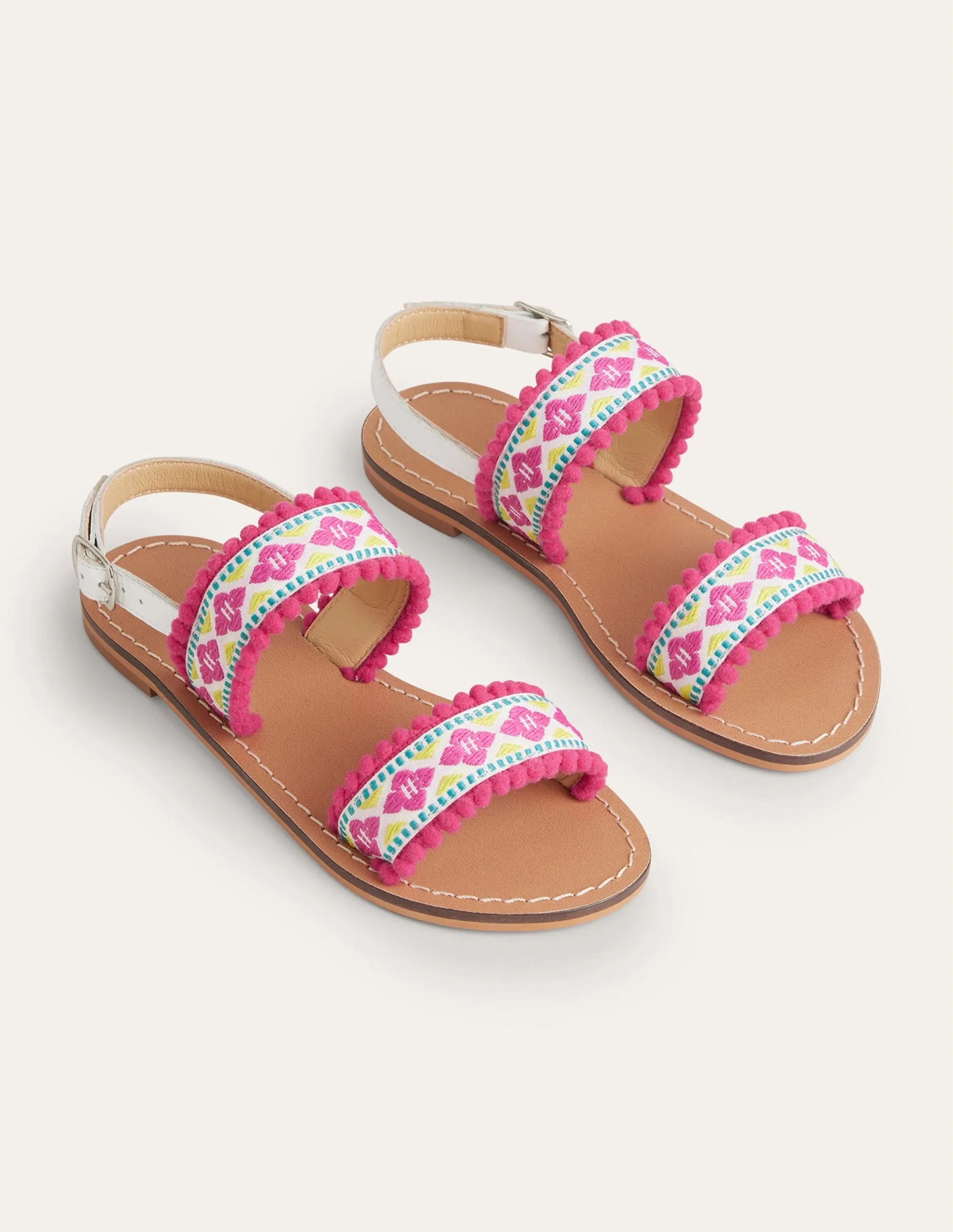 Embroidered Sandals-Multi