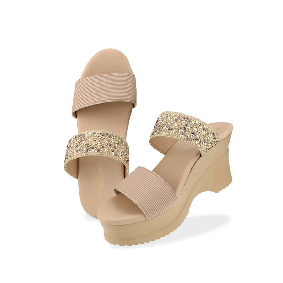 [EXTRA 20% off at cart] Strappy Rhinestone Cushioned Heels