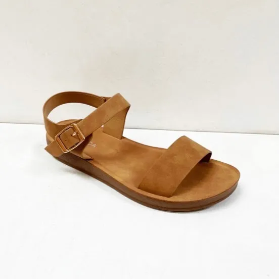 FARON-4/2024 Tan Faux Suede Sandal