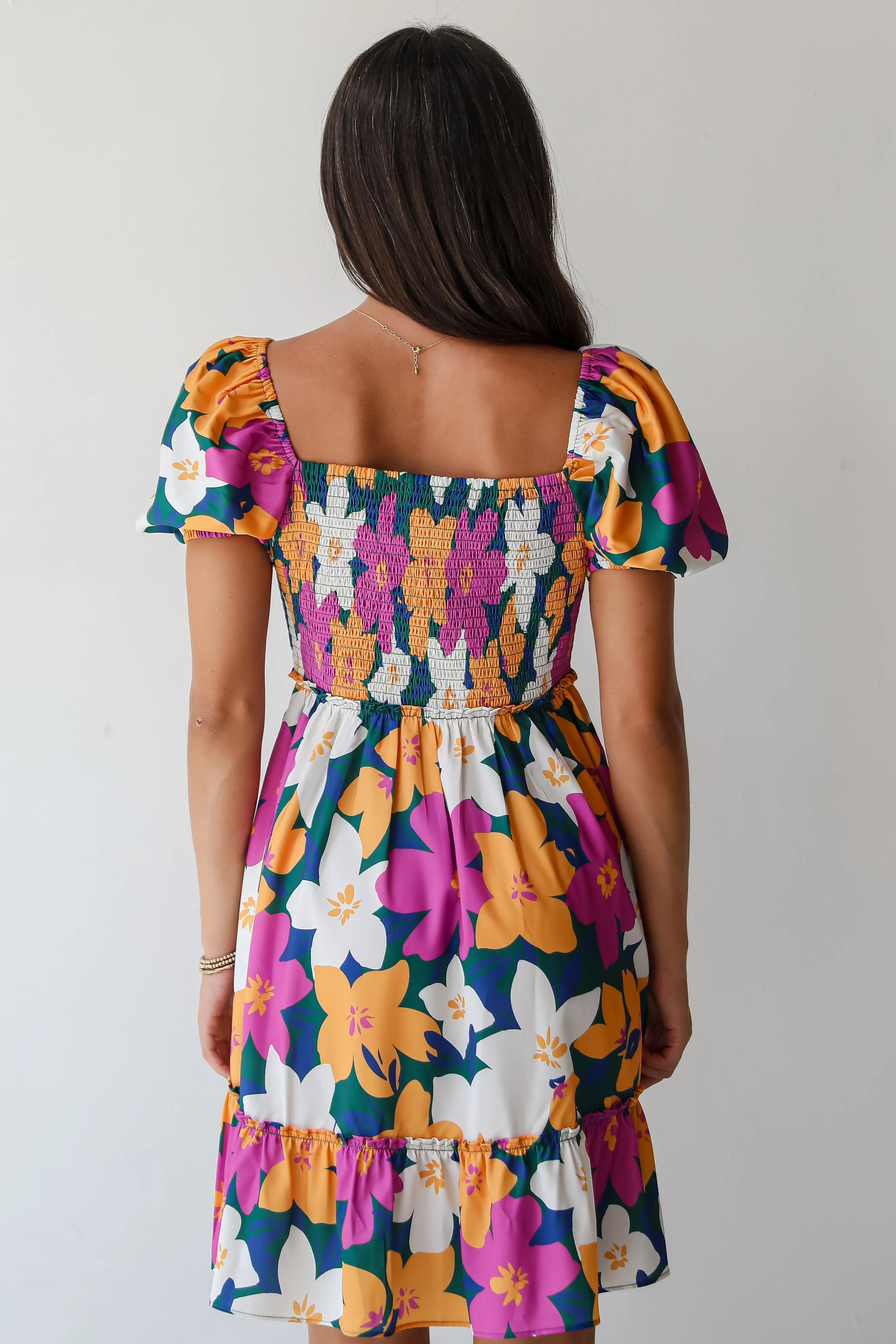 FINAL SALE - Keep It Darling Magenta Floral Mini Dress