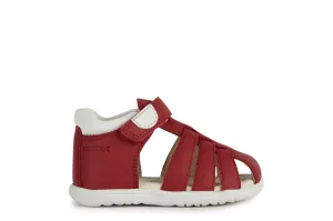 Geox Macchia Boys Red-White Closed Toe Fisherman Sandal