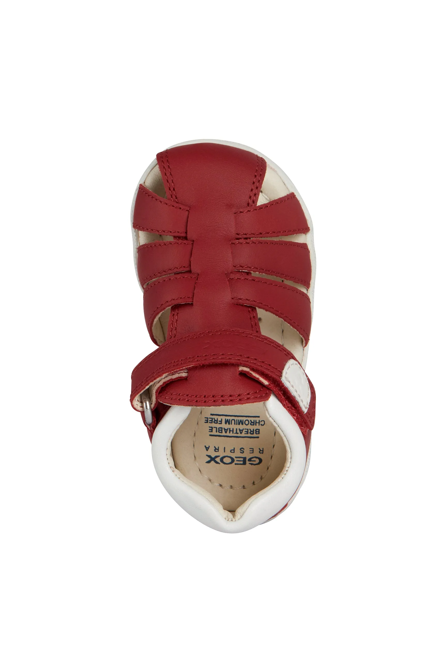 Geox Macchia Boys Red-White Closed Toe Fisherman Sandal