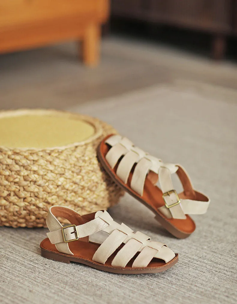 Handmade Retro Soft Sole Fisherman Sandals Slingback