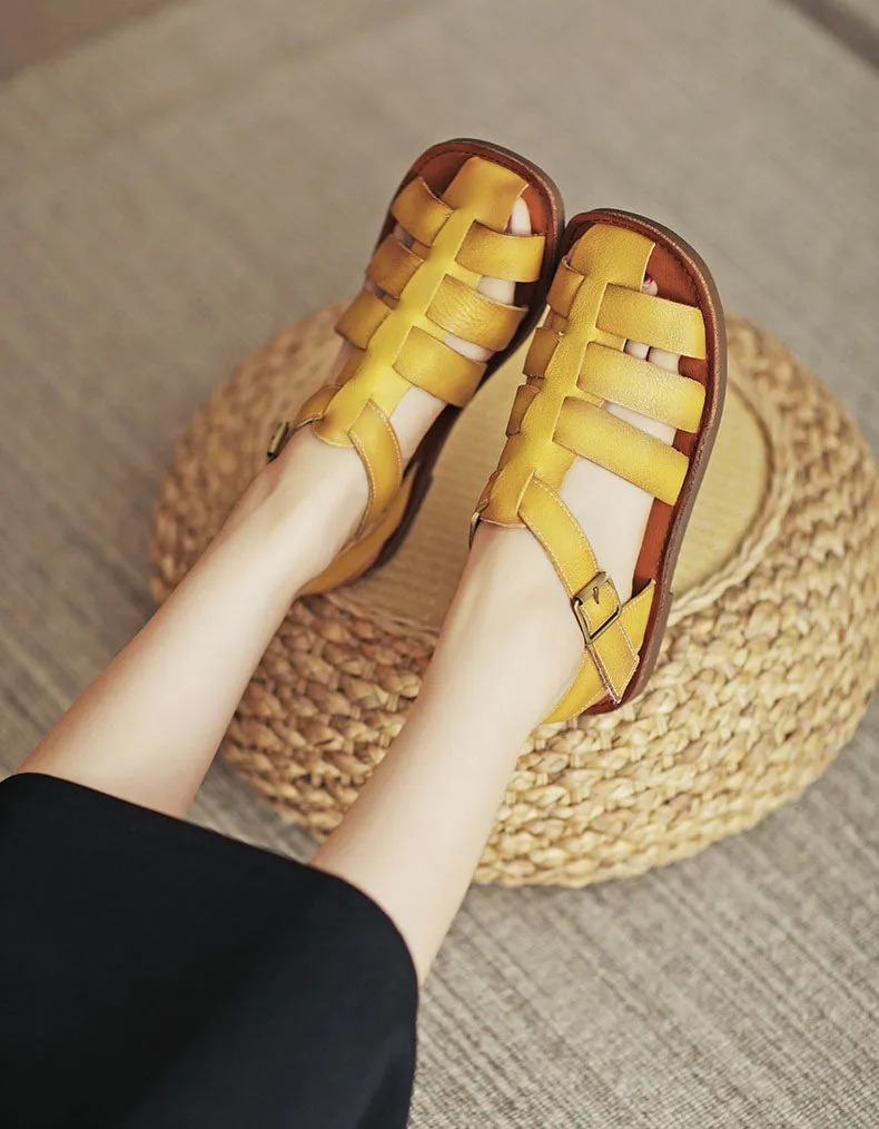 Handmade Retro Soft Sole Fisherman Sandals Slingback