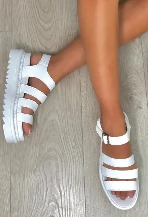 Icon Behaviour White Strap Sandals