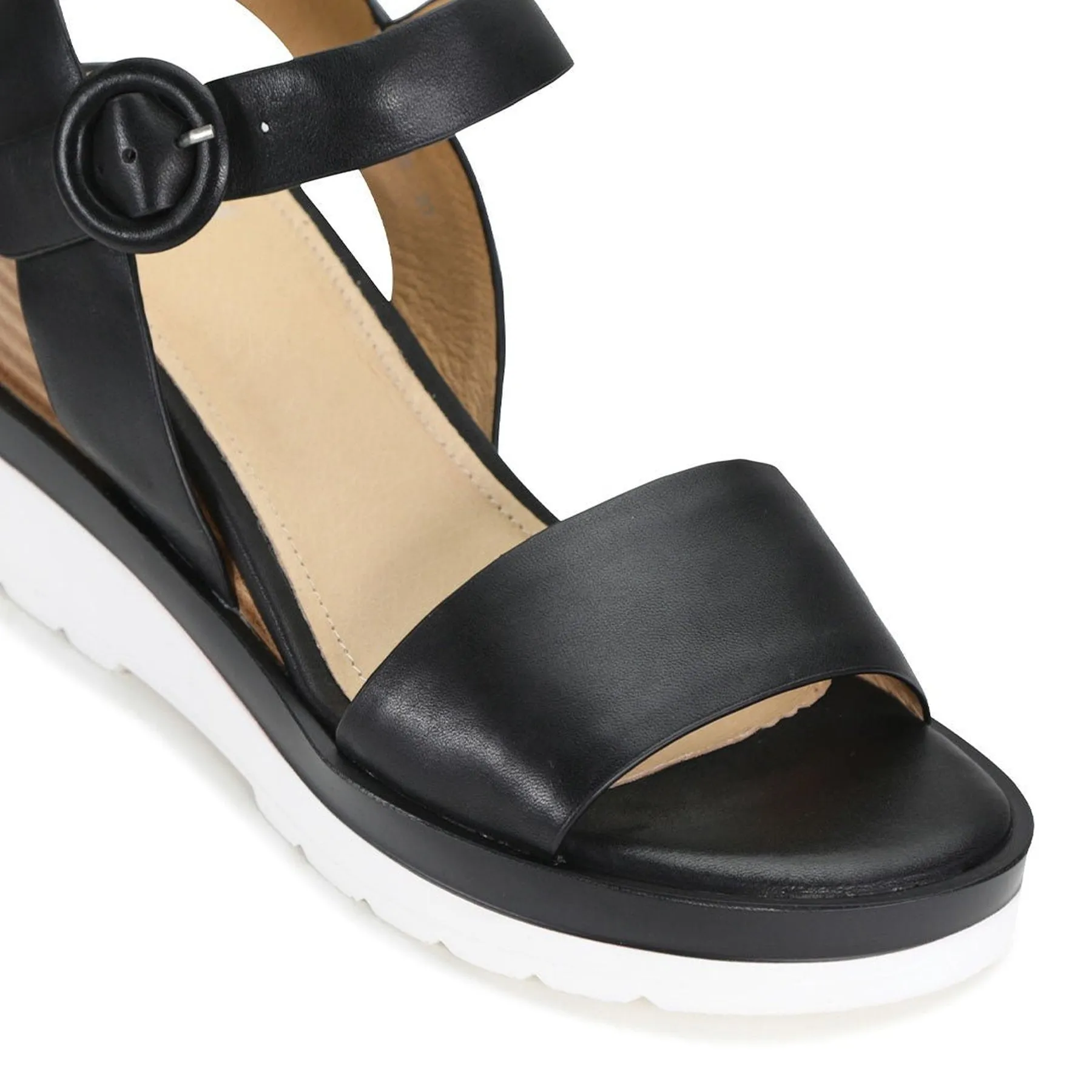 JADON LEATHER WEDGE  SANDALS