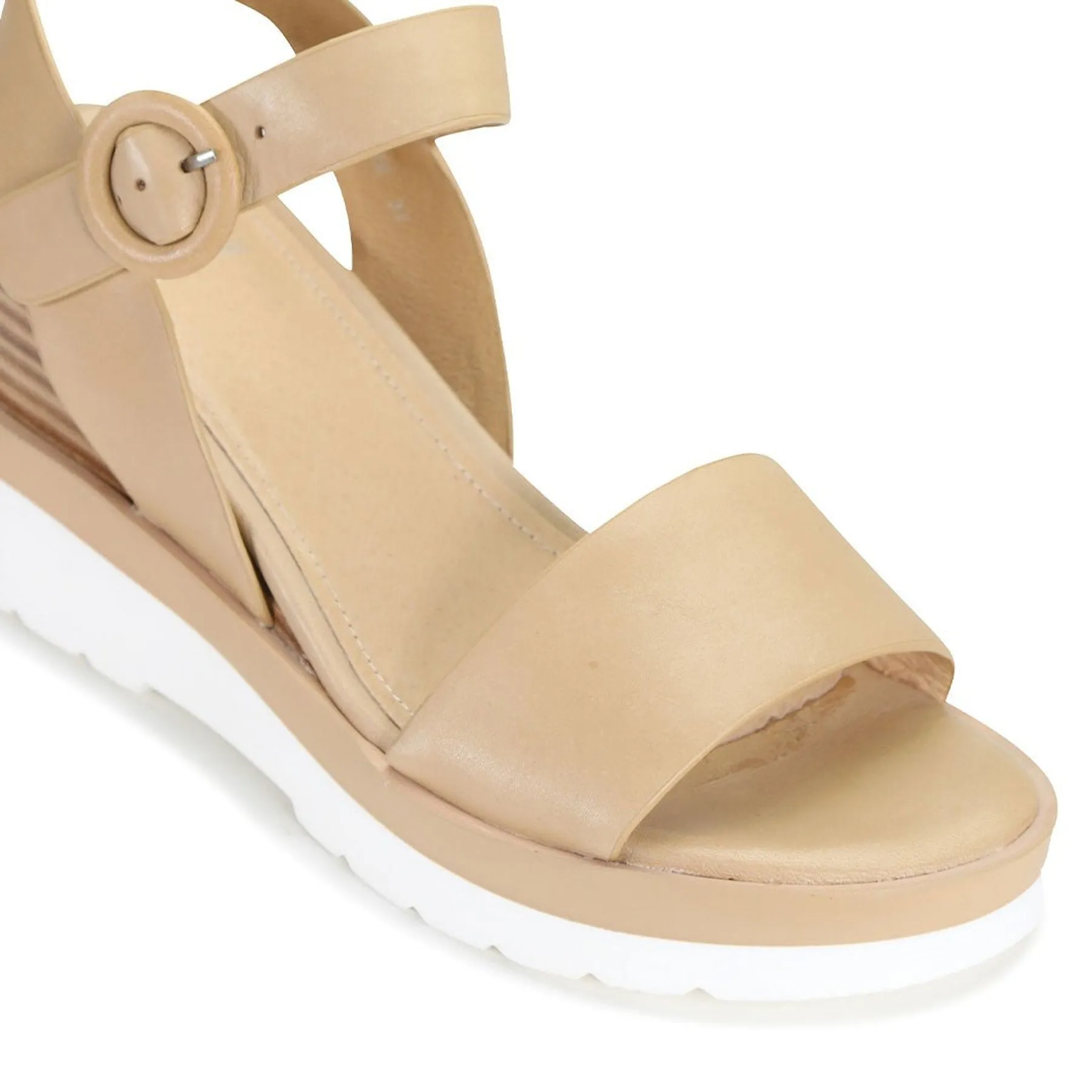 JADON LEATHER WEDGE  SANDALS