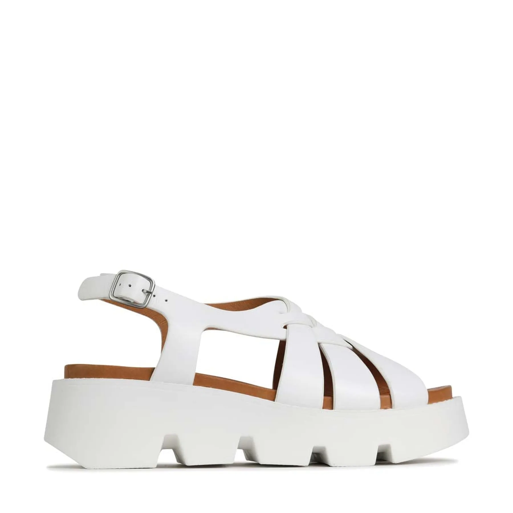 KAILYN PLATFORM ANKLE STRAP SANDALS LEATHER