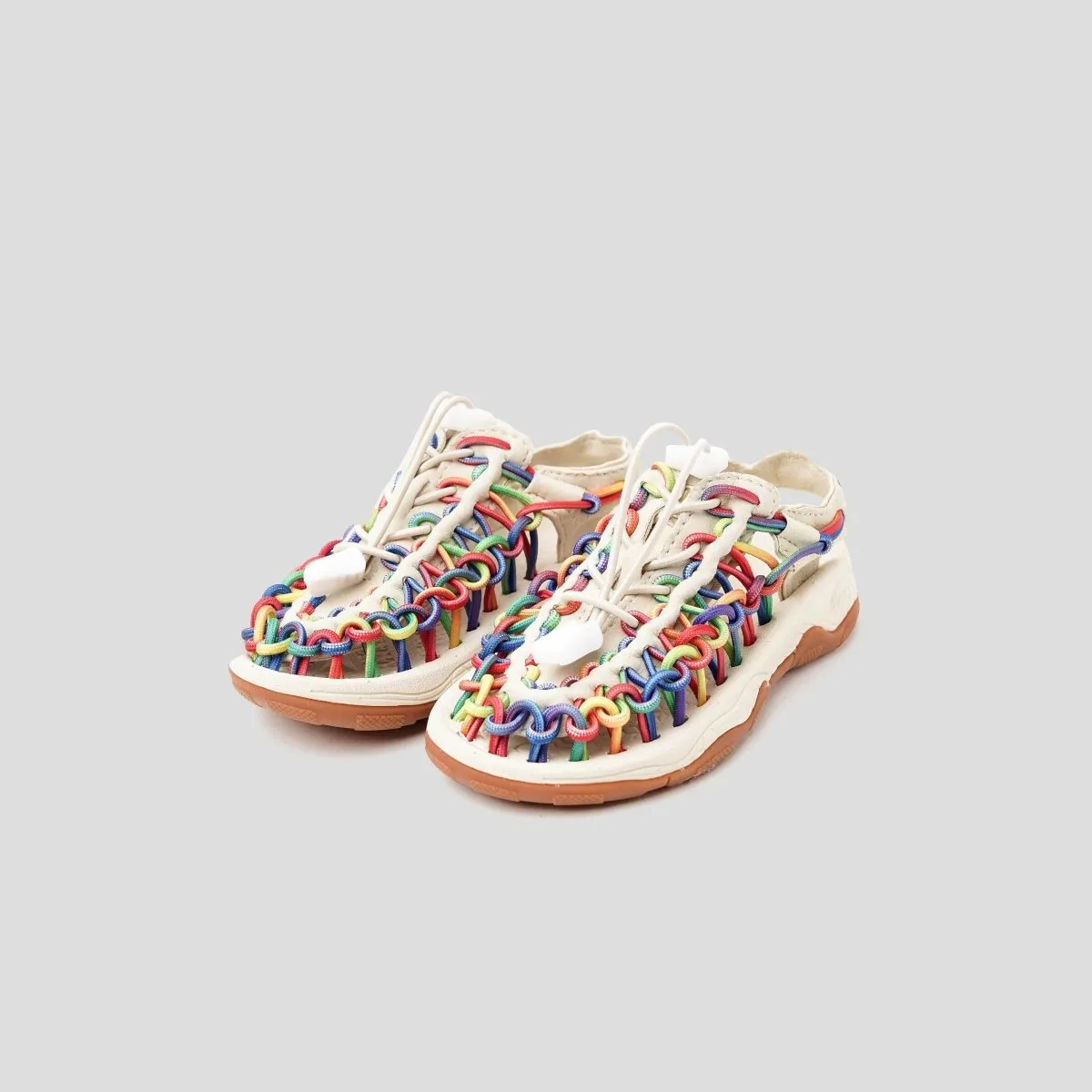 Loom Sandals Rainbow White for Kids