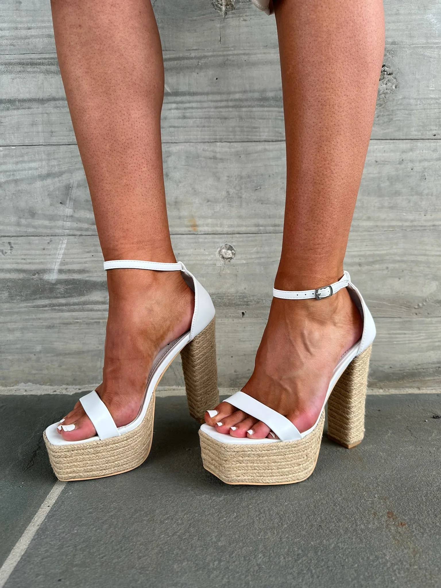 Luca Platform Heels- White