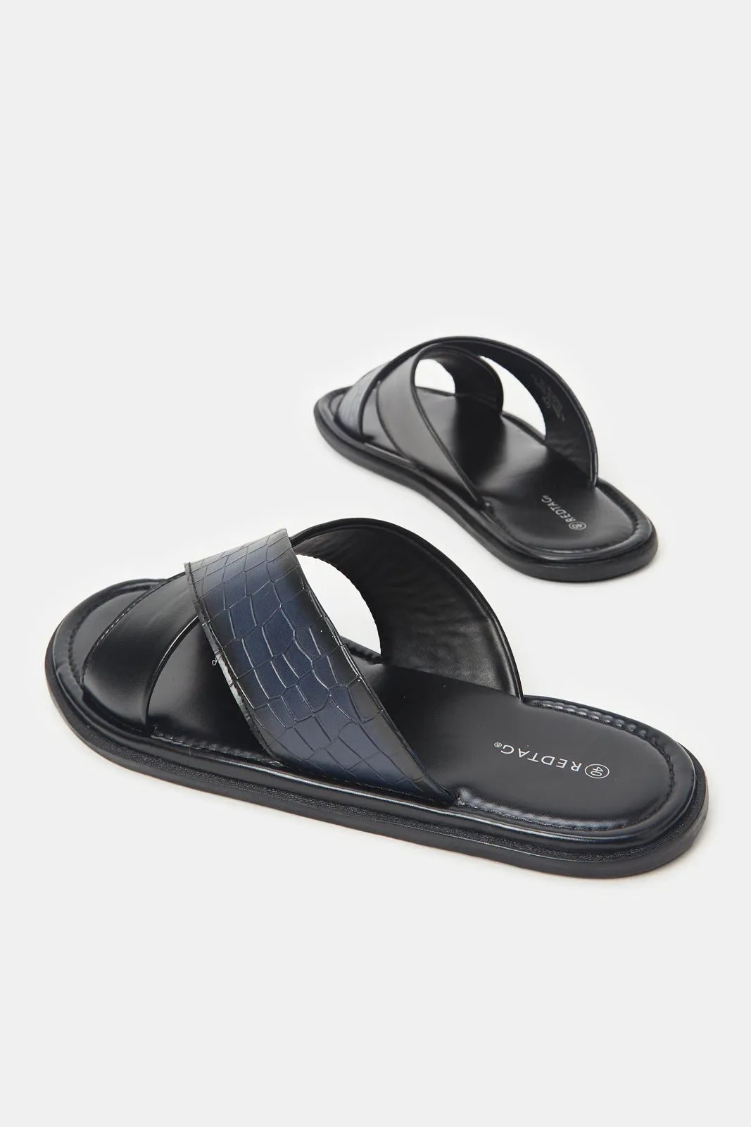 Men Navy Criss Cross Sandals