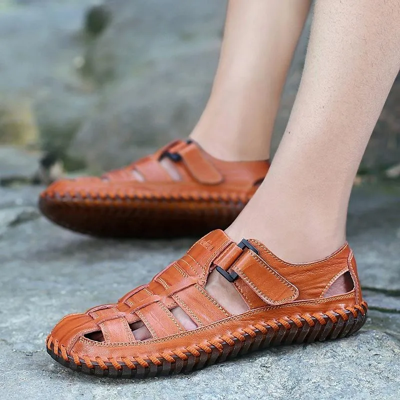 Men Outdoor Flat Heel Hiking Brown Sandals