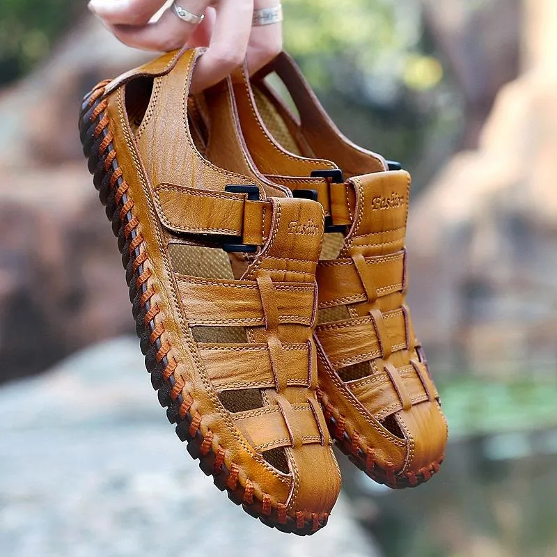 Men Outdoor Flat Heel Hiking Brown Sandals