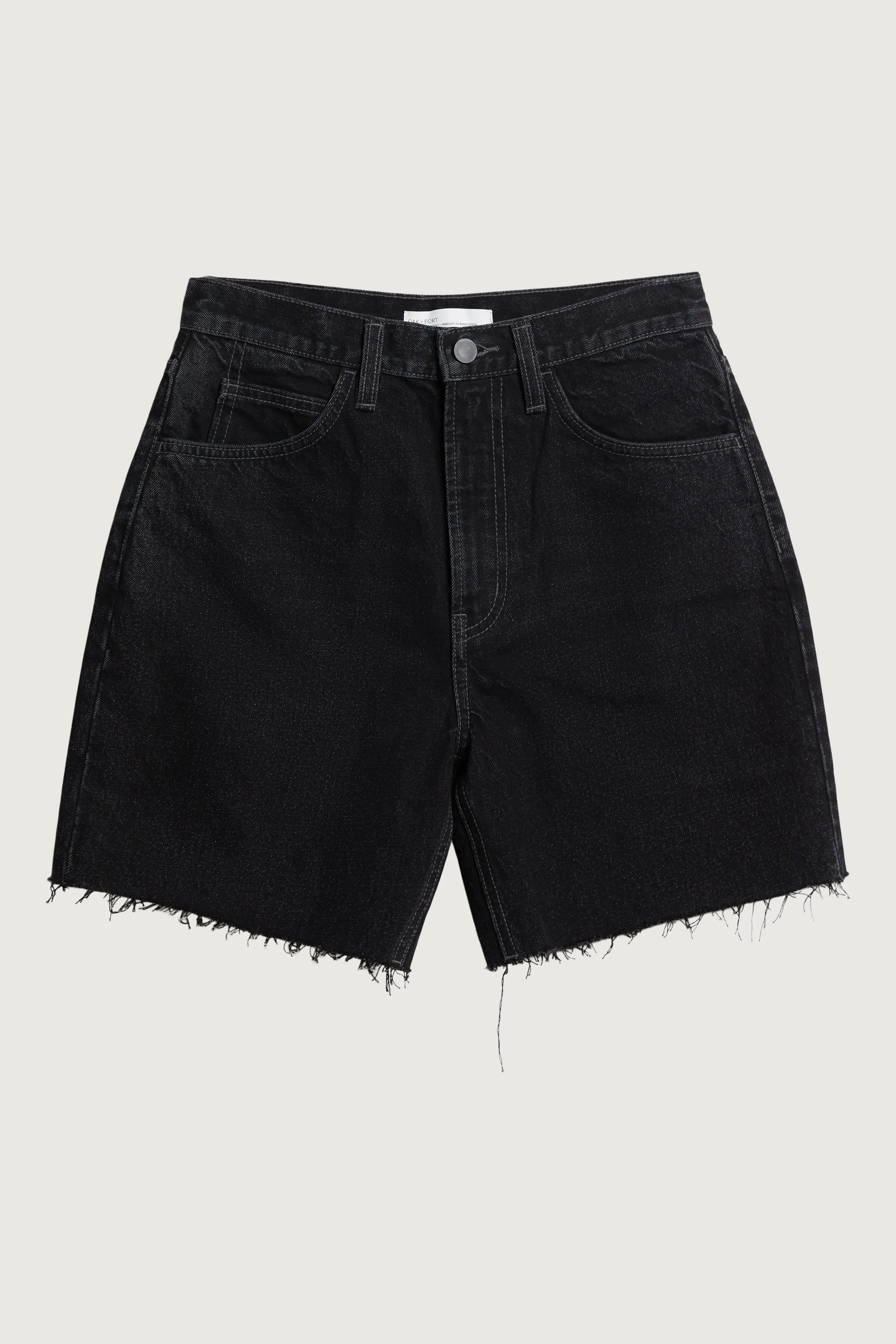 MID THIGH BLACK JEAN SHORT