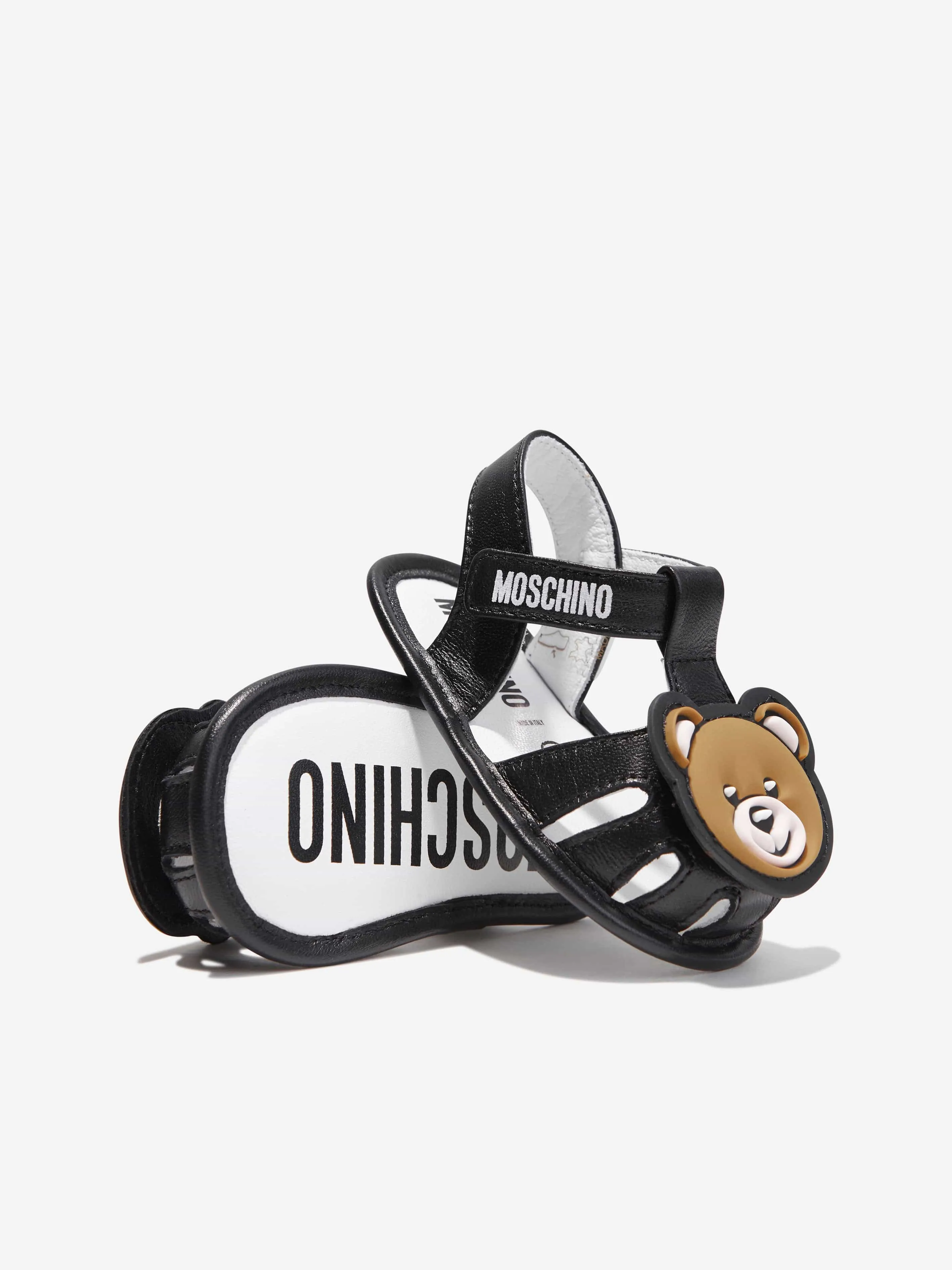 Moschino Baby Teddy Bear Sandals in Black