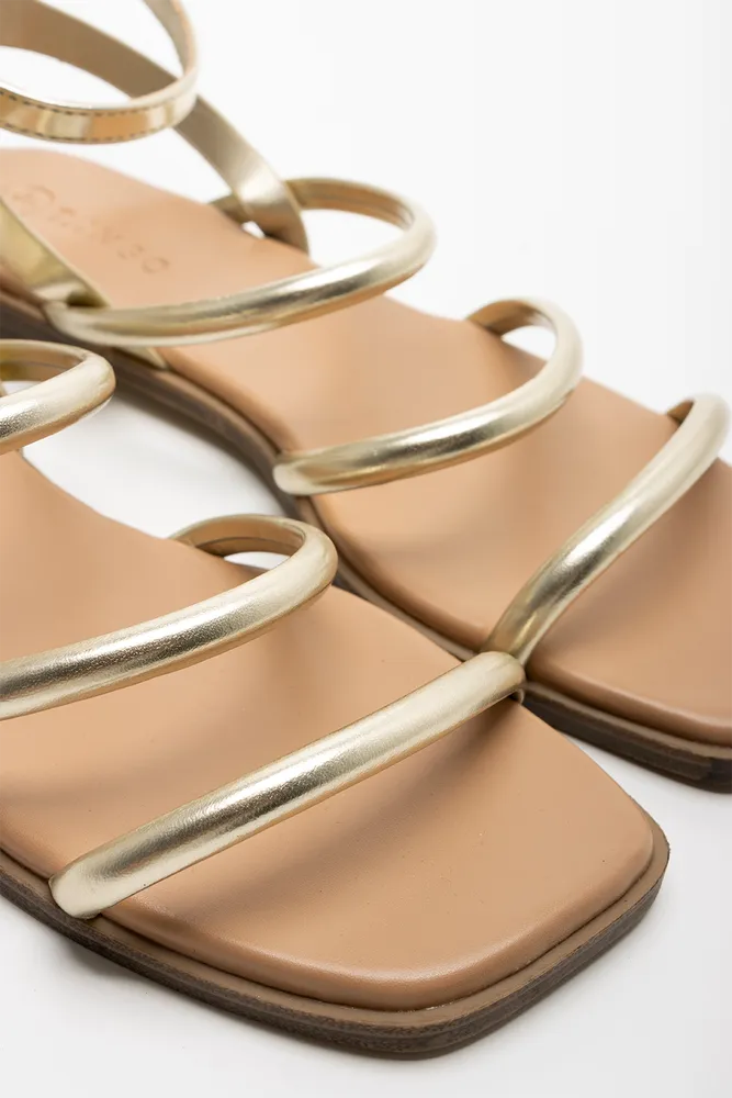 Multi Strap Sandal Gold