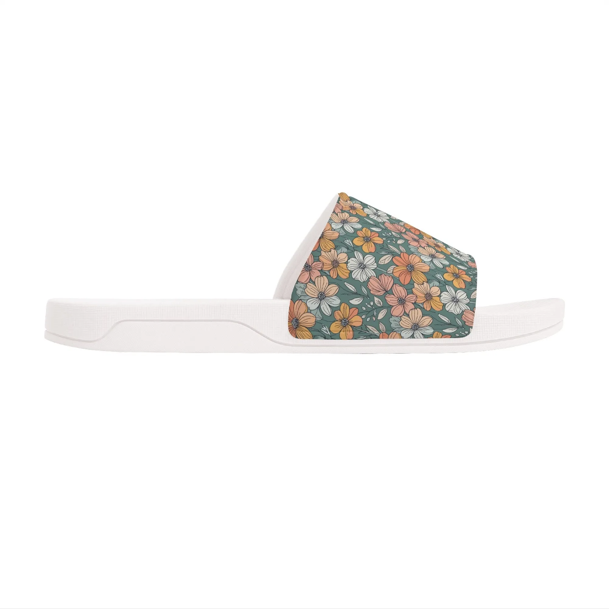 Pastel Flowers Mens Slide Sandals