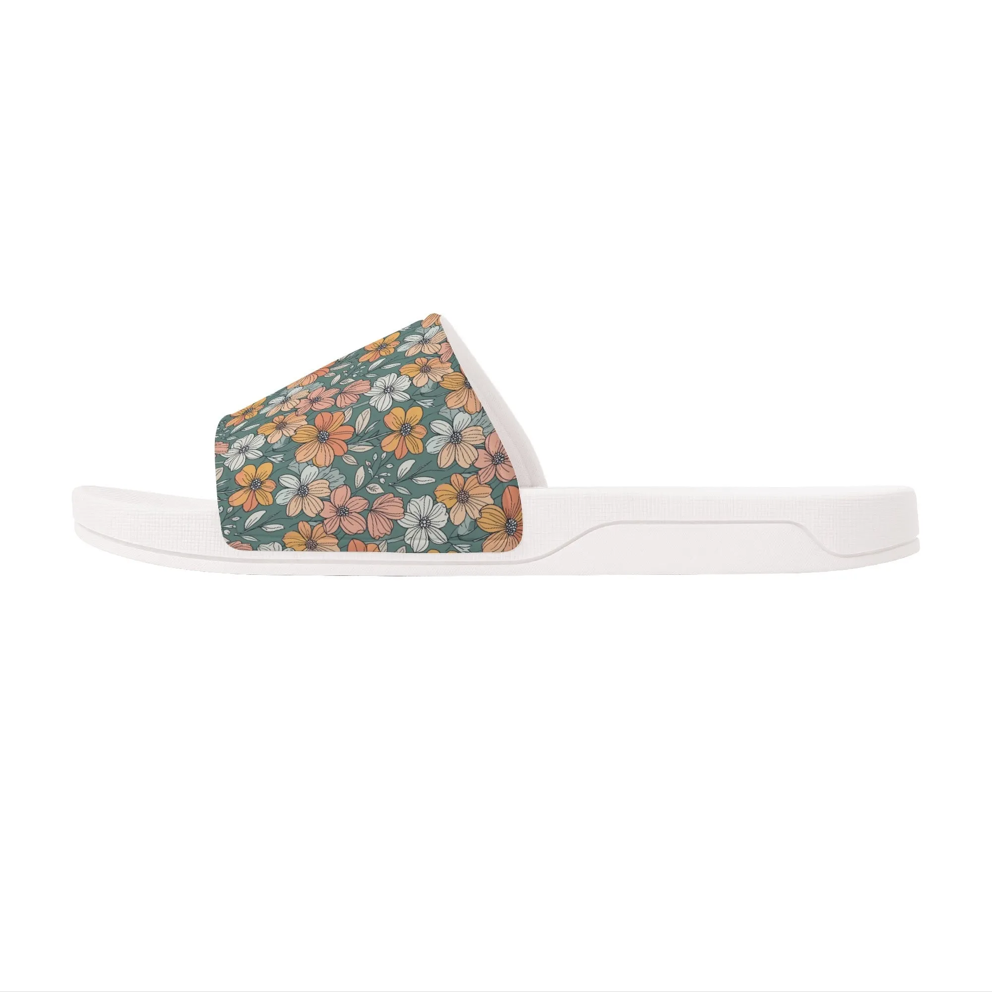 Pastel Flowers Mens Slide Sandals