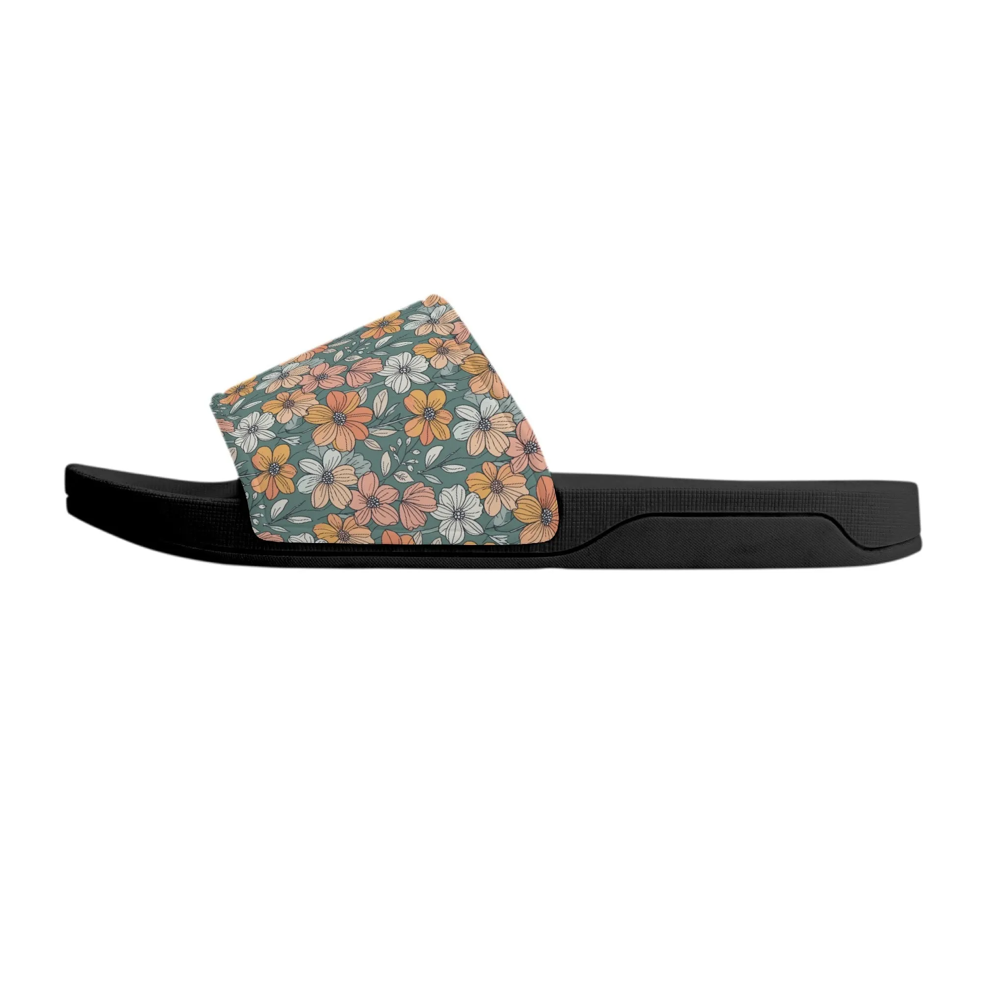 Pastel Flowers Mens Slide Sandals