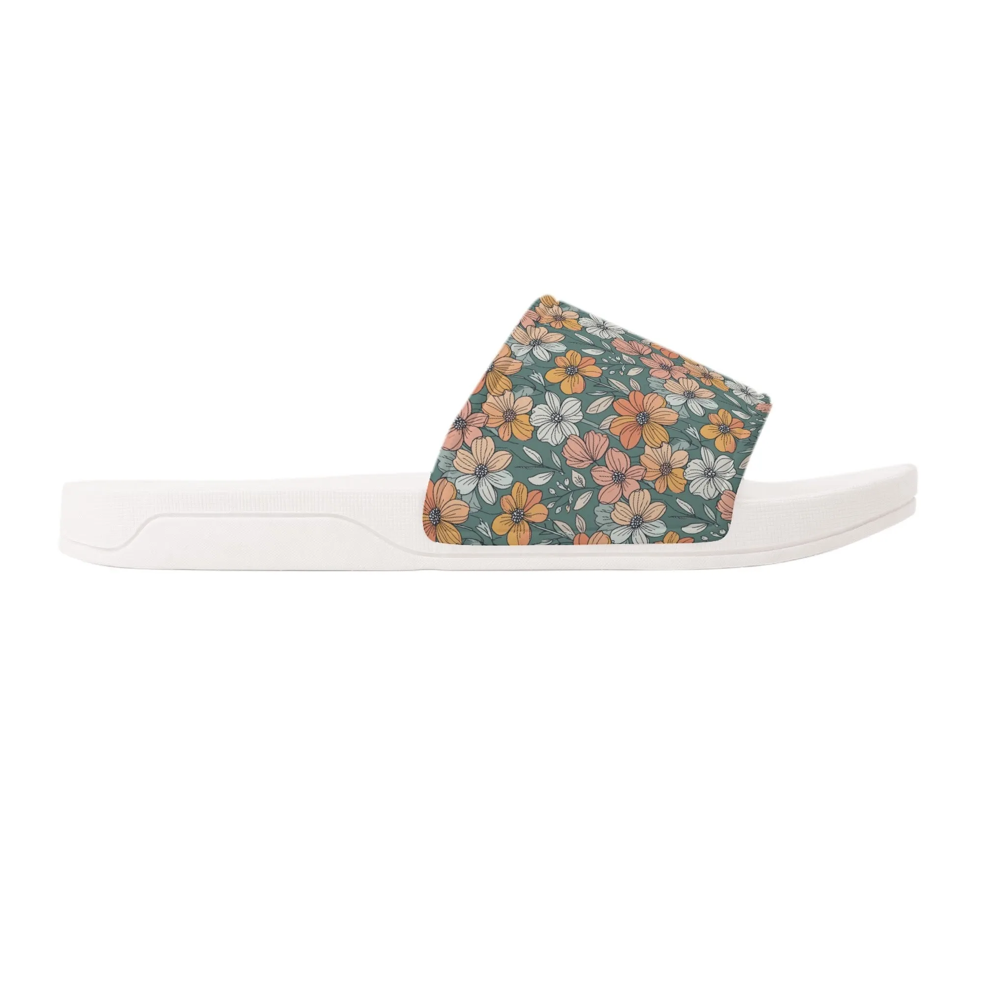 Pastel Flowers Mens Slide Sandals