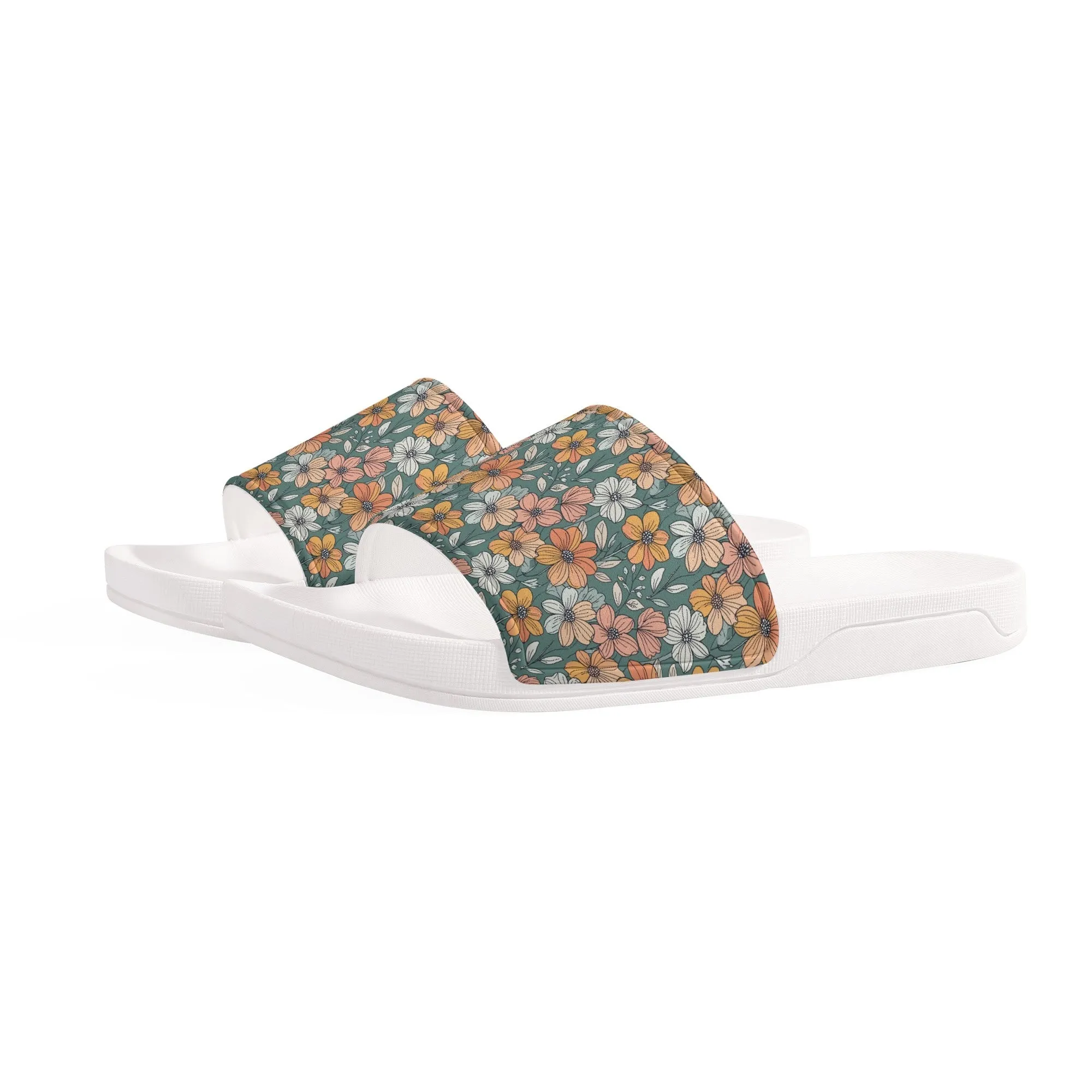 Pastel Flowers Mens Slide Sandals