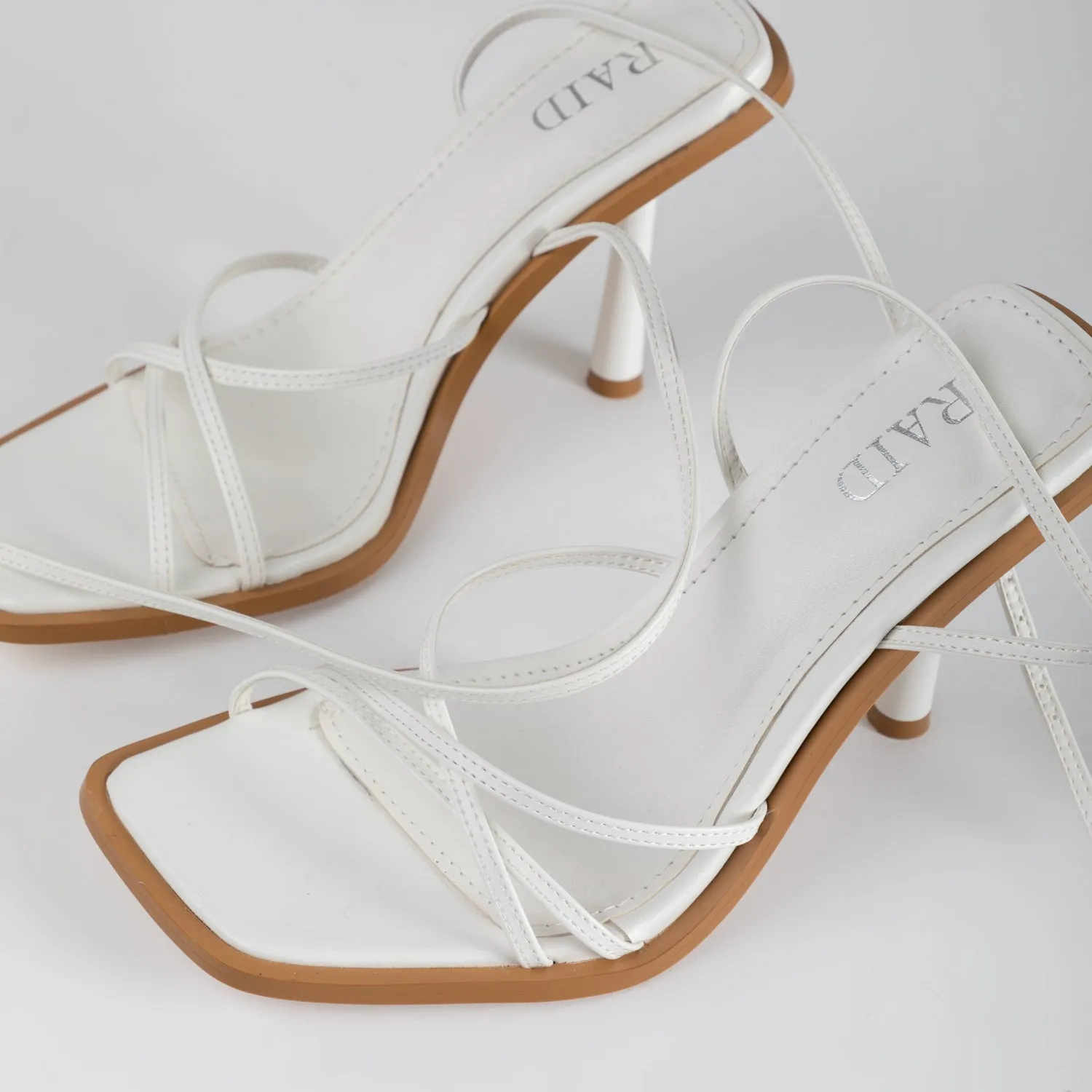 RAID Ayumi Square Toe Sandal in White