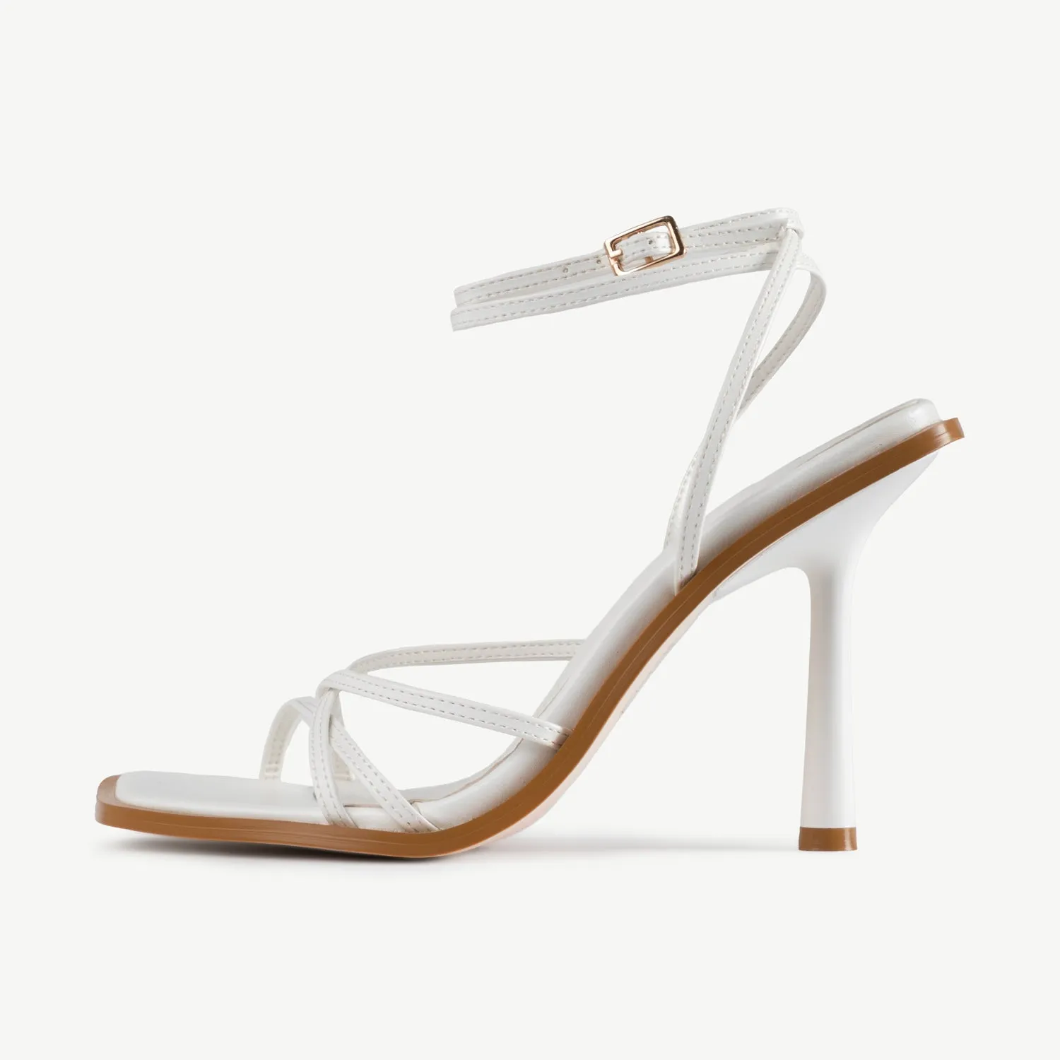 RAID Ayumi Square Toe Sandal in White