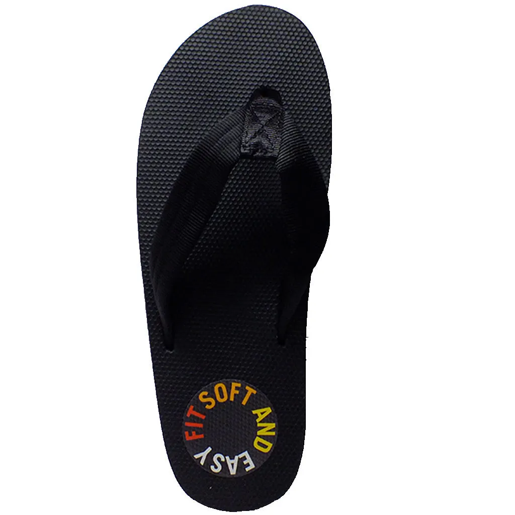 Rainbow Sandals Men's Single Layer Rubber Top 3/4" Strap - Black