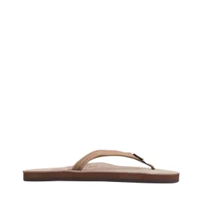 Rainbow Sandals Women's Single Layer Premier Leather Narrow Strap, Dark Brown