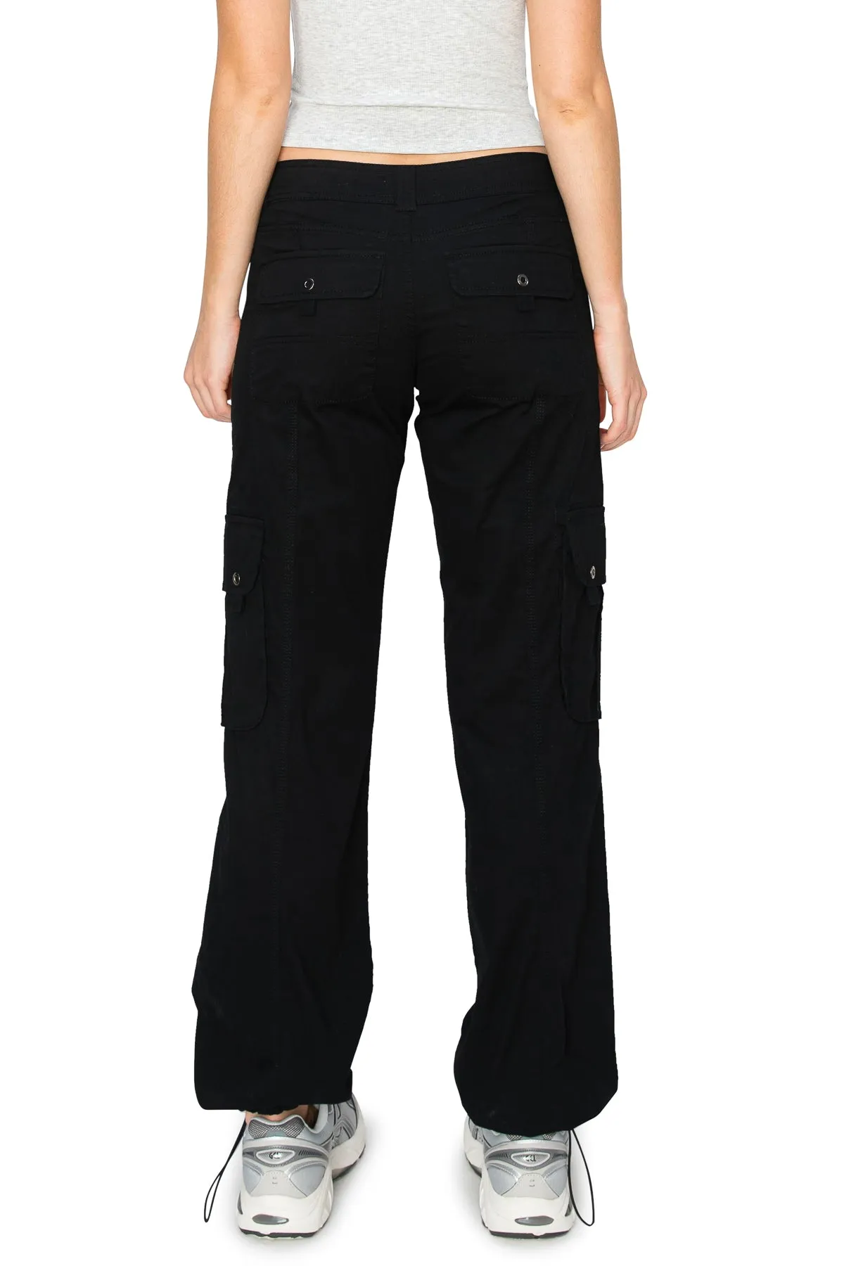 Relaxed Fit Cargo Bungee Pants - Black