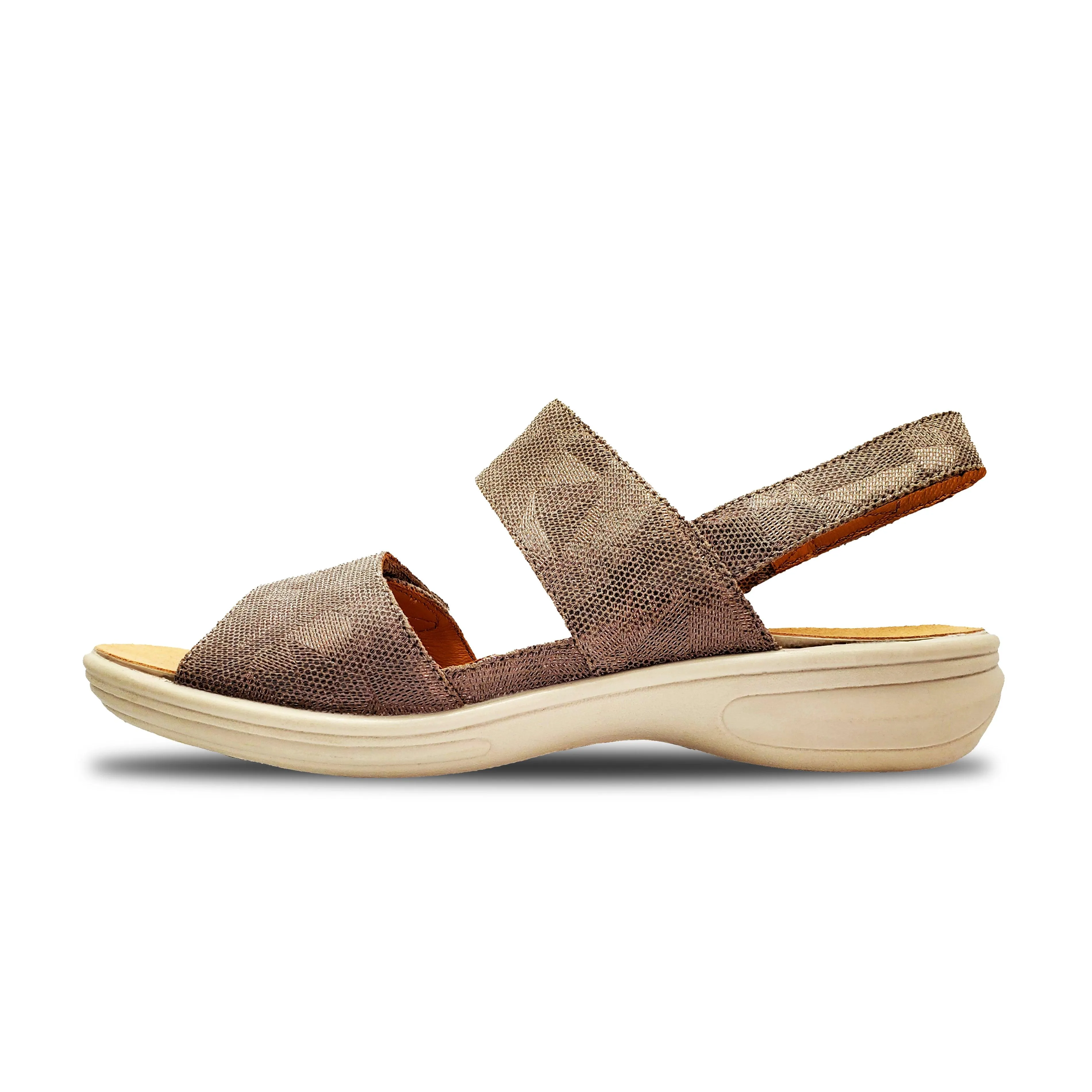 Revere Como Backstrap Sandal (Women) - Champagne Angle