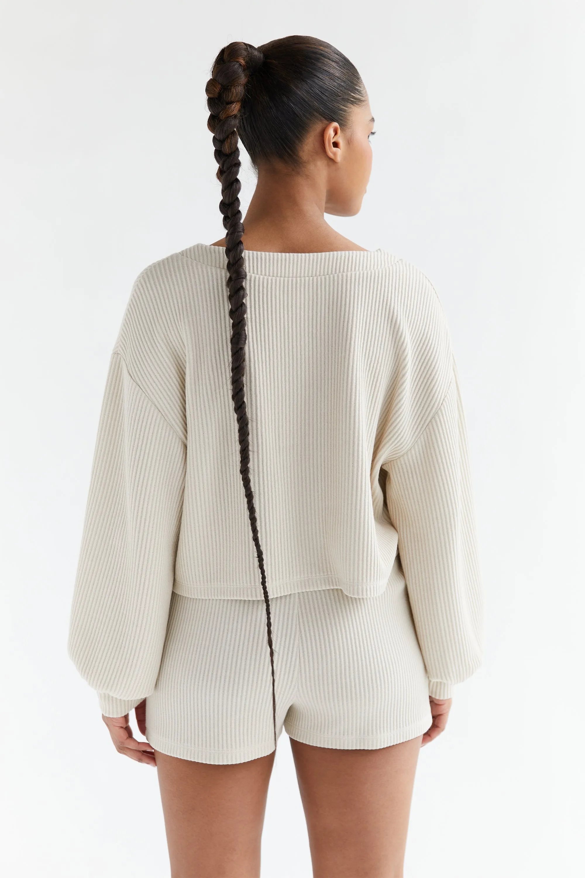 RIBBED KNIT CARDIGAN