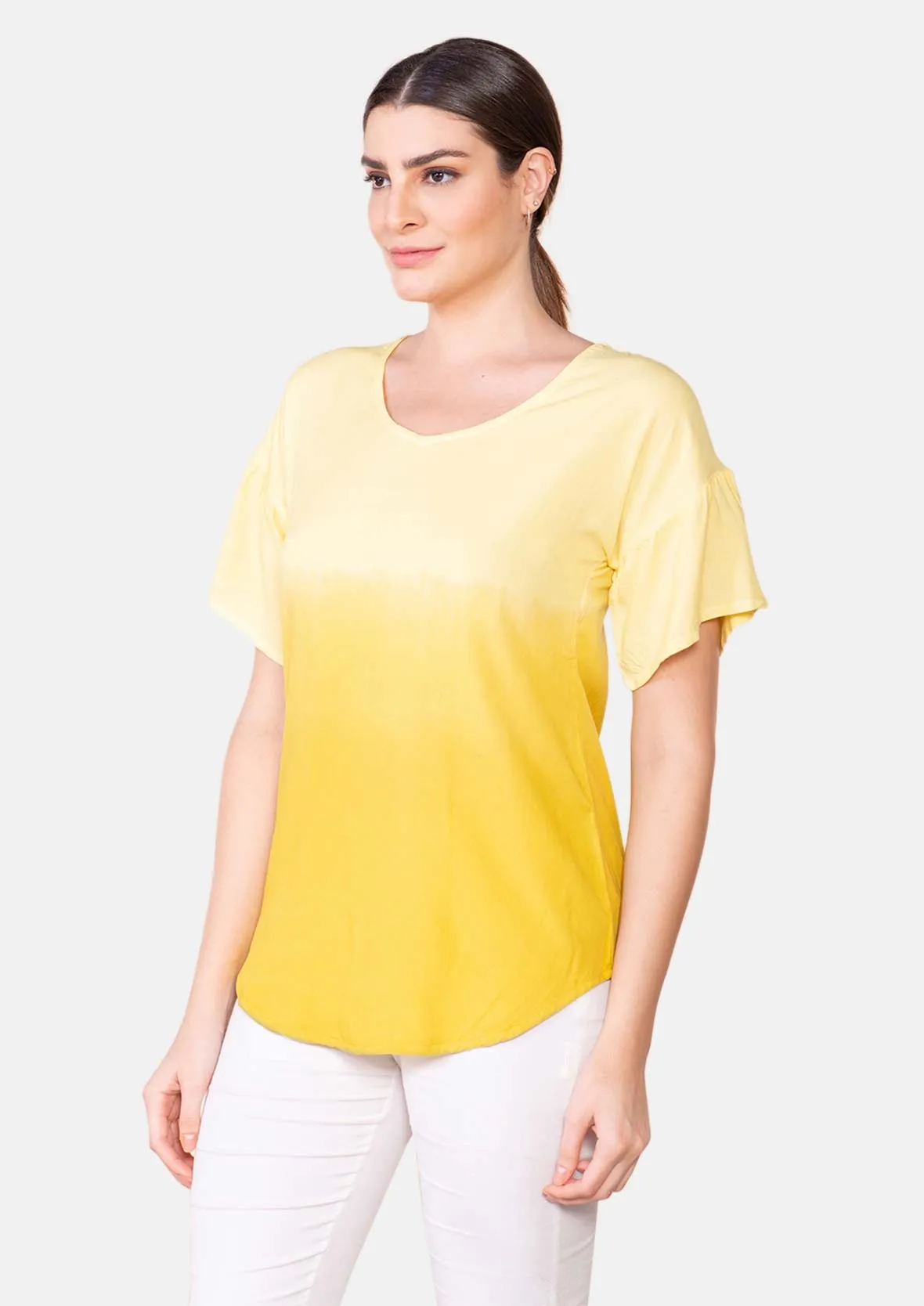 Round Neck Ombre Top