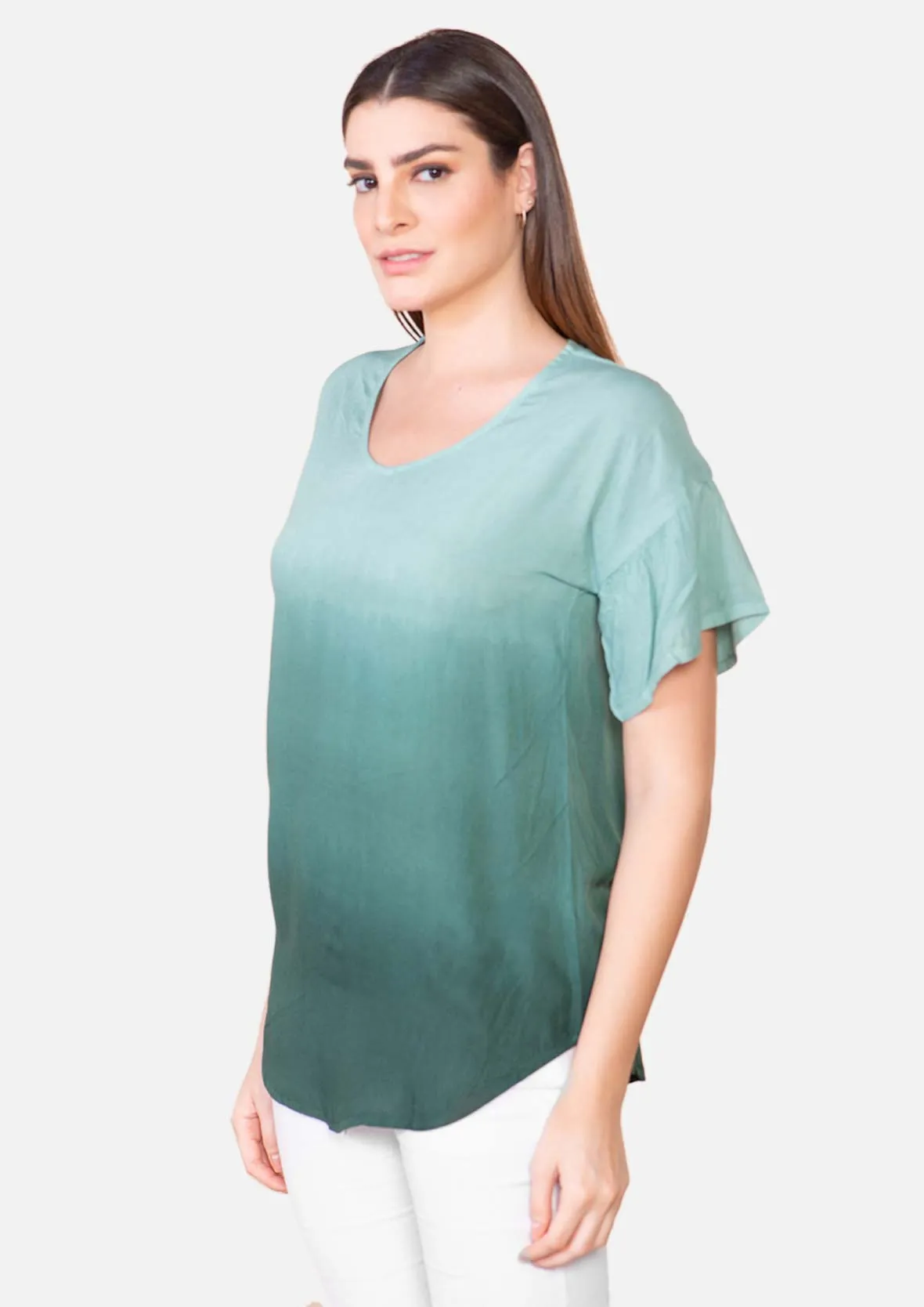 Round Neck Ombre Top