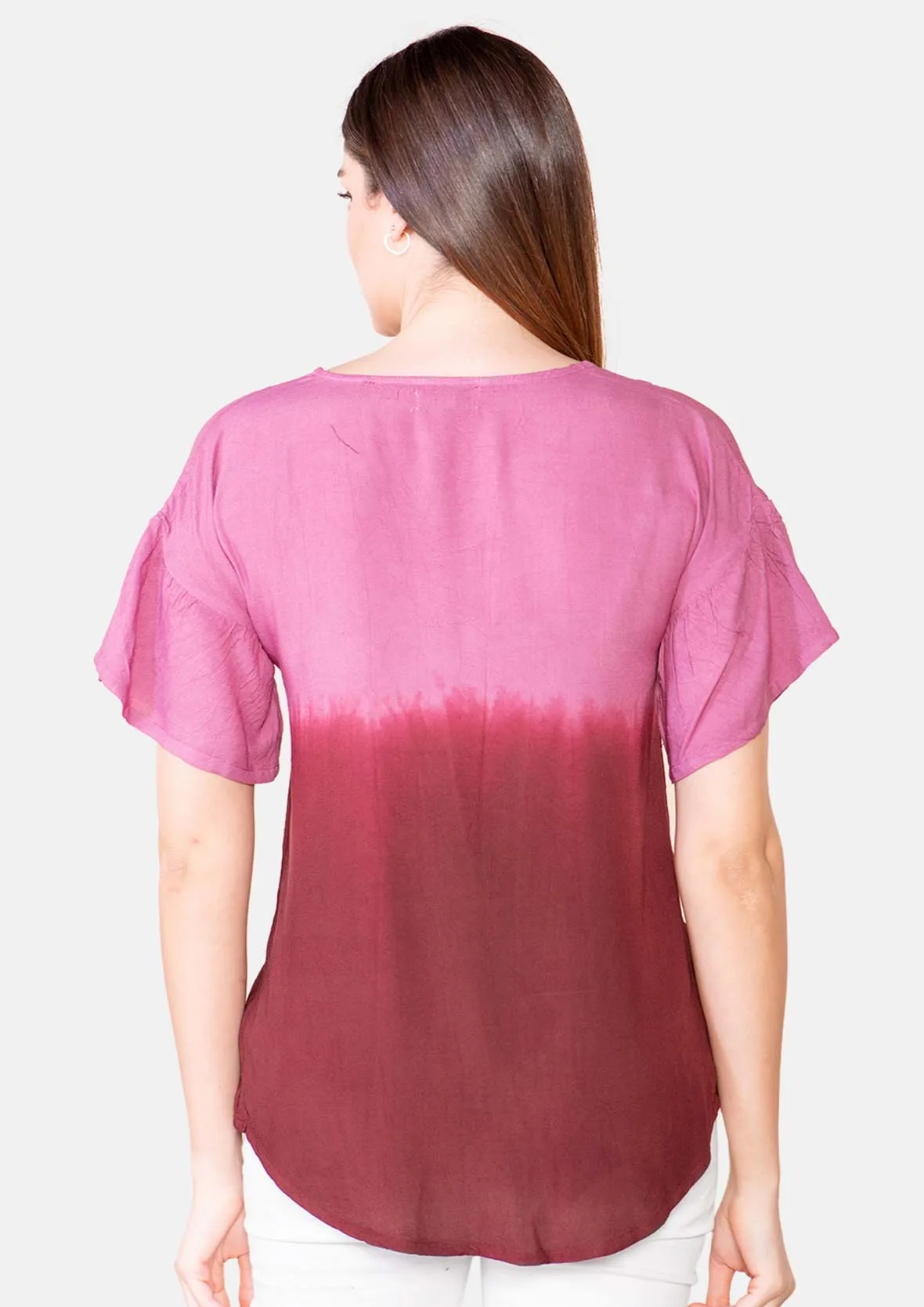 Round Neck Ombre Top