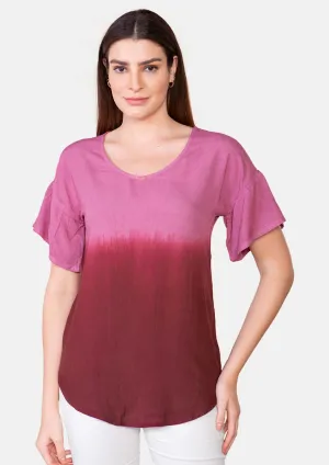 Round Neck Ombre Top