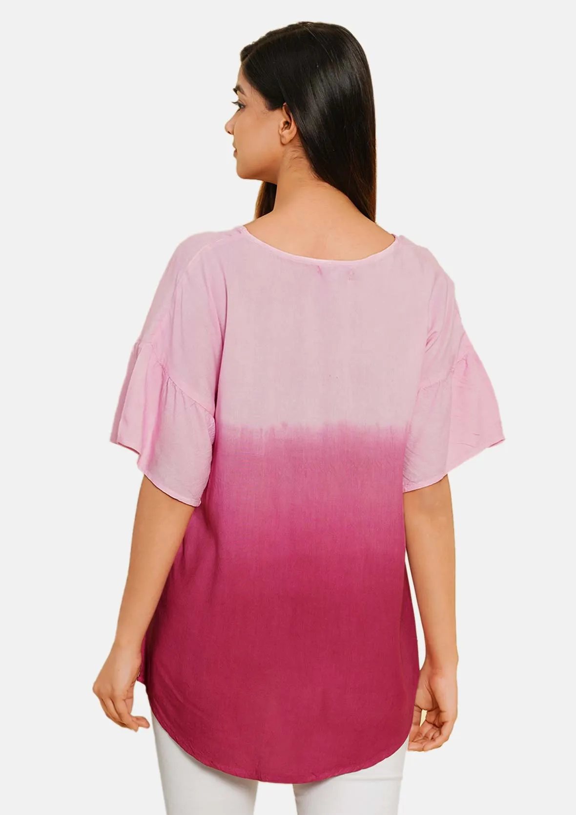 Round Neck Ombre Top